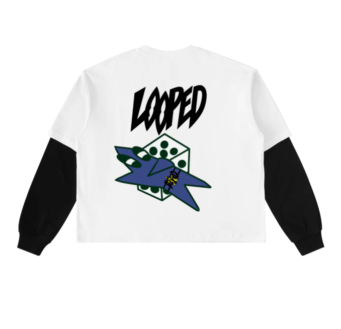 Layered "dice" long sleeve
